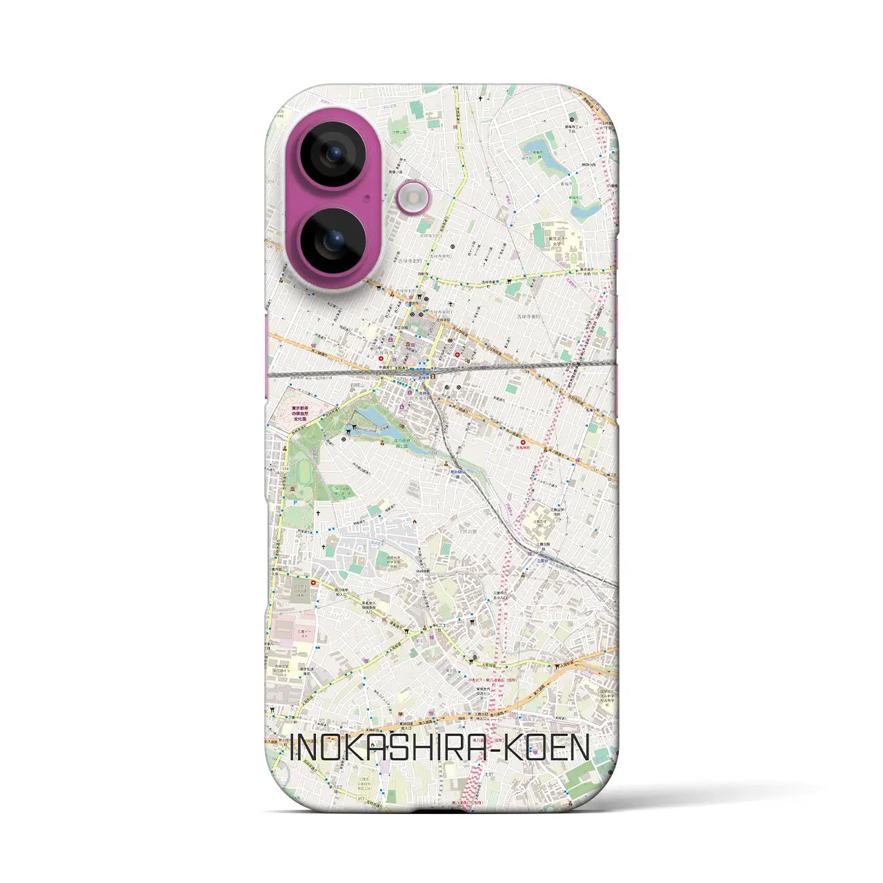 【井の頭公園(東京都)】地図柄iPhoneケース(バックカバータイプ)