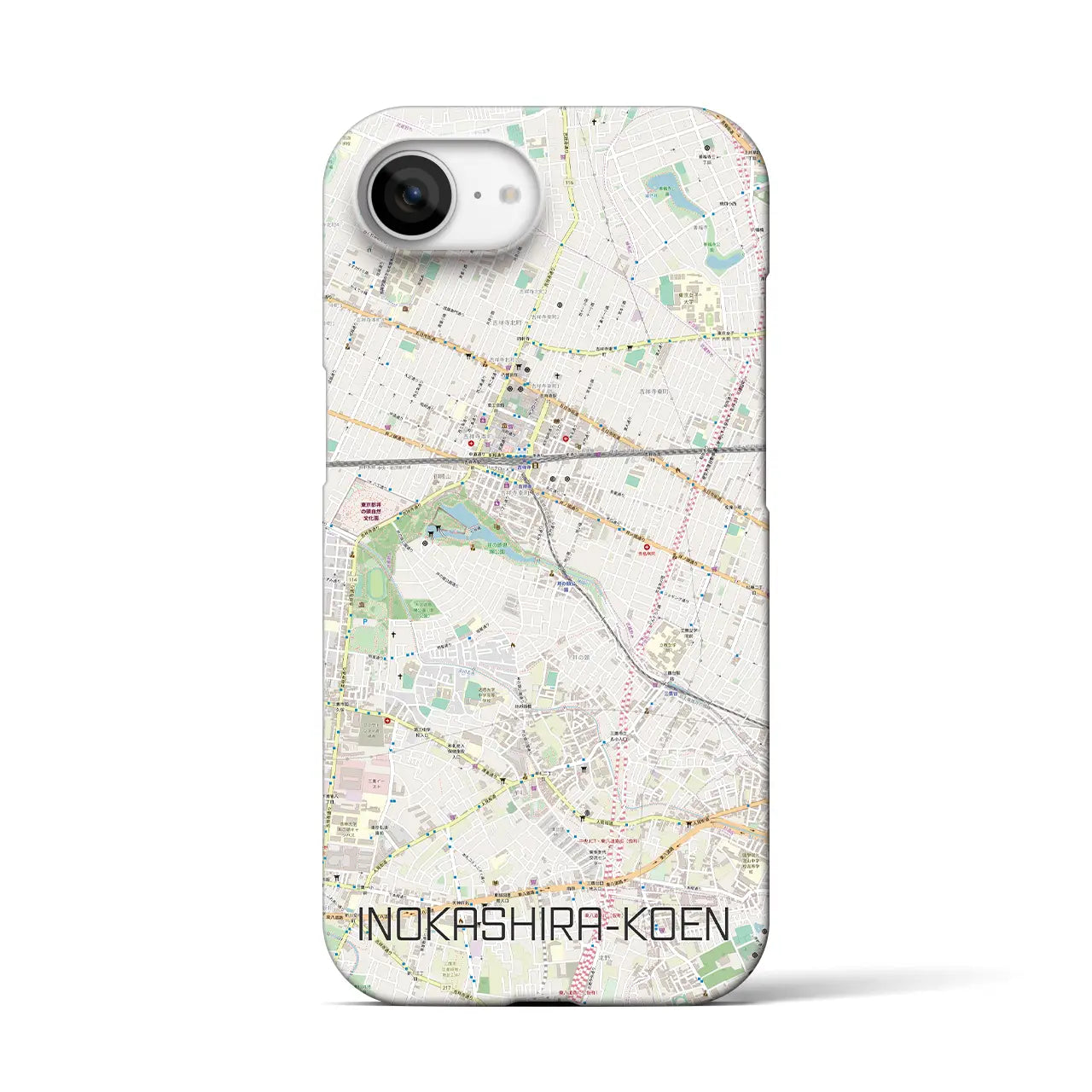 【井の頭公園(東京都)】地図柄iPhoneケース(バックカバータイプ)