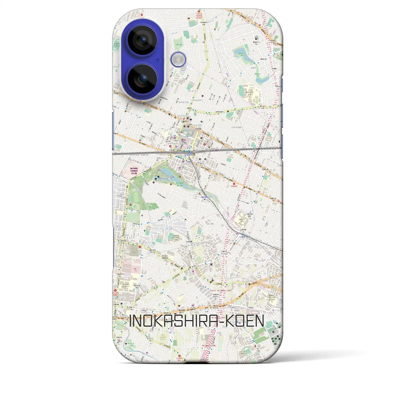 【井の頭公園(東京都)】地図柄iPhoneケース(バックカバータイプ)ナチュラル・iPhone 16 Pro Max 用