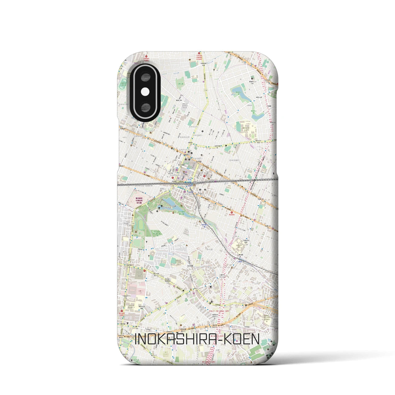 【井の頭公園(東京都)】地図柄iPhoneケース(バックカバータイプ)