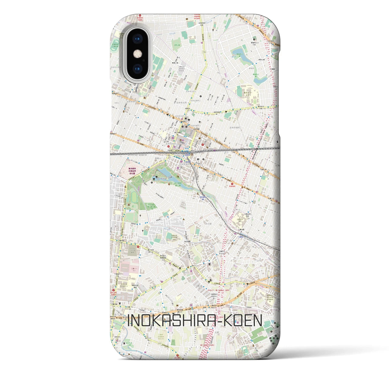 【井の頭公園(東京都)】地図柄iPhoneケース(バックカバータイプ)