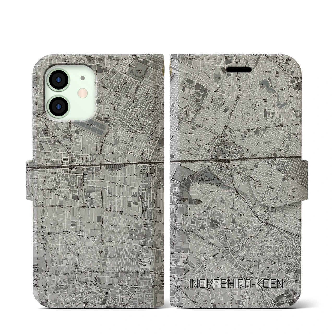 【井の頭公園(東京都)】地図柄iPhoneケース(手帳タイプ)