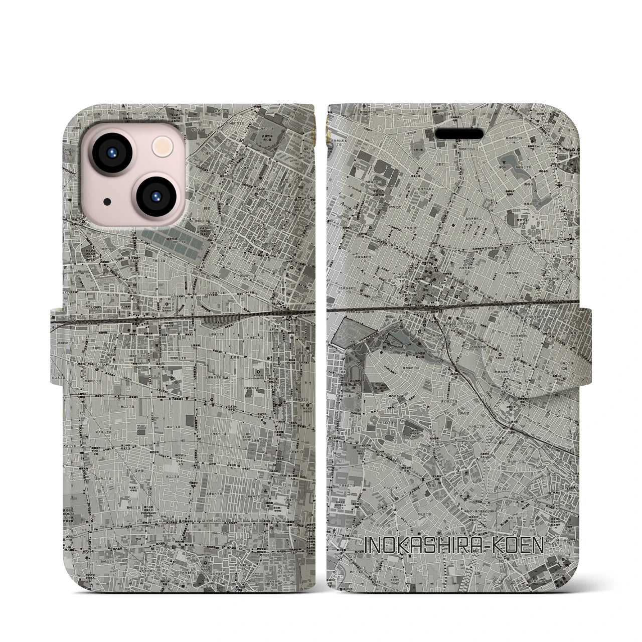 【井の頭公園(東京都)】地図柄iPhoneケース(手帳タイプ)