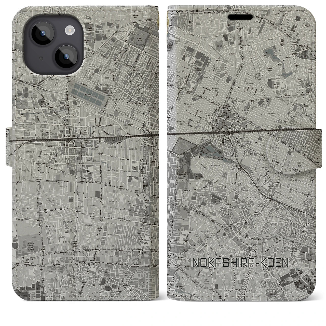 【井の頭公園(東京都)】地図柄iPhoneケース(手帳タイプ)