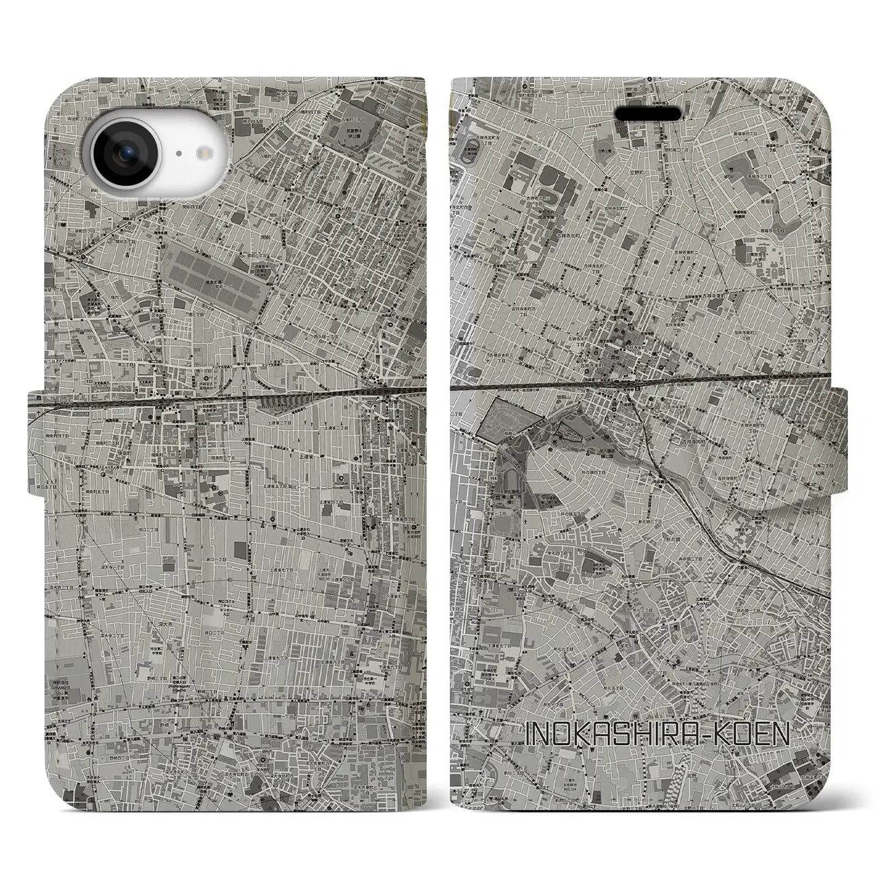 【井の頭公園(東京都)】地図柄iPhoneケース(手帳タイプ)