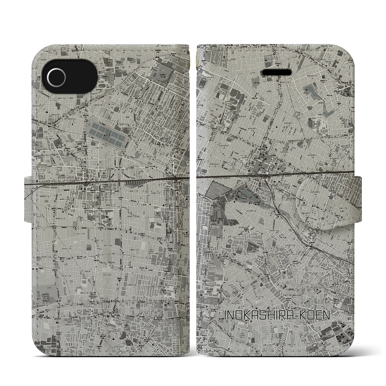 【井の頭公園(東京都)】地図柄iPhoneケース(手帳タイプ)