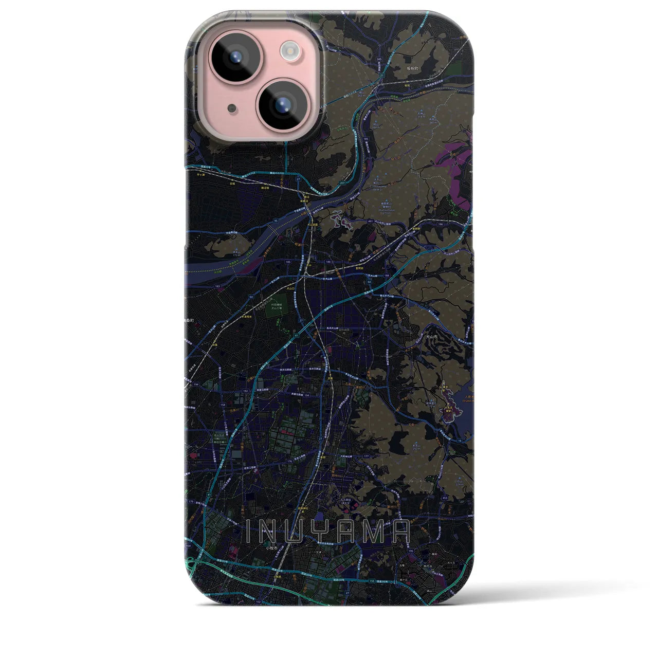 【犬山(愛知県)】地図柄iPhoneケース(バックカバータイプ)