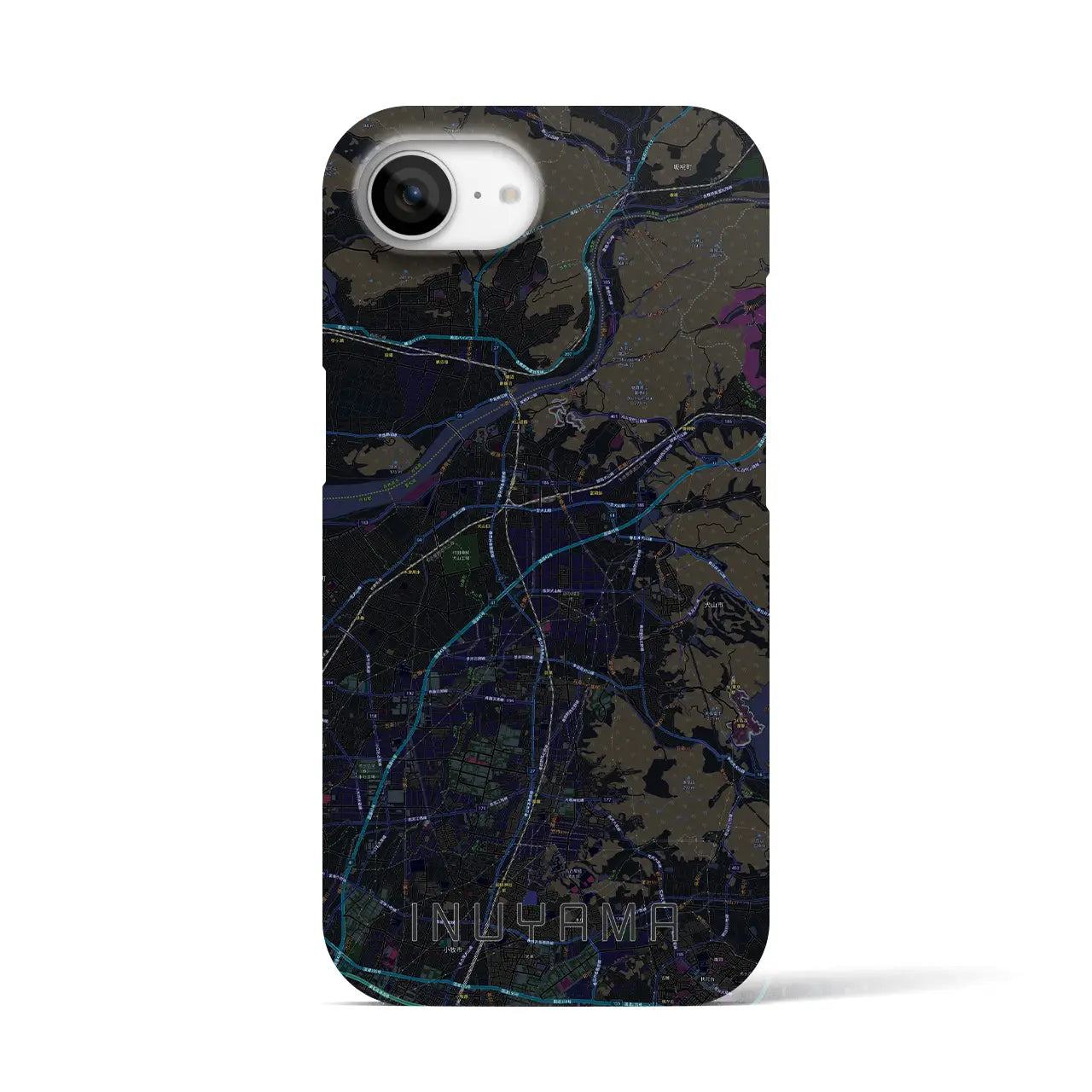 【犬山(愛知県)】地図柄iPhoneケース(バックカバータイプ)