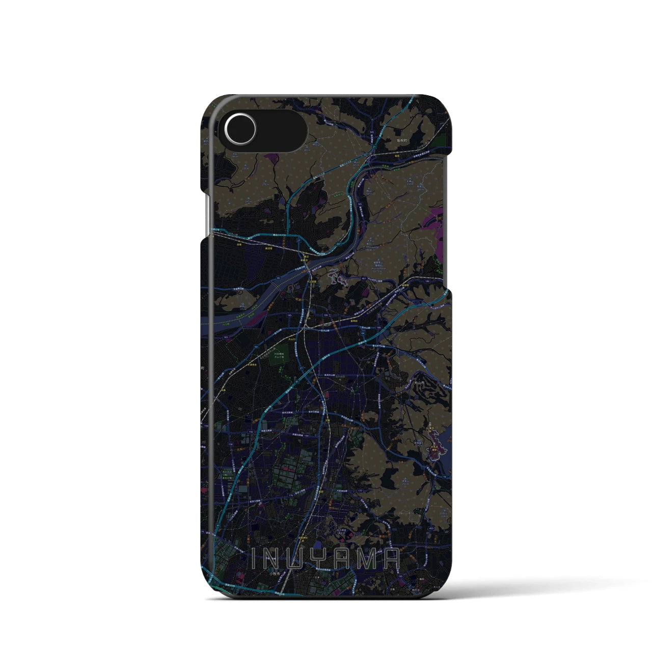 【犬山(愛知県)】地図柄iPhoneケース(バックカバータイプ)