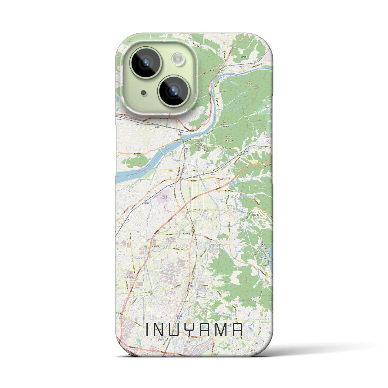 【犬山(愛知県)】地図柄iPhoneケース(バックカバータイプ)