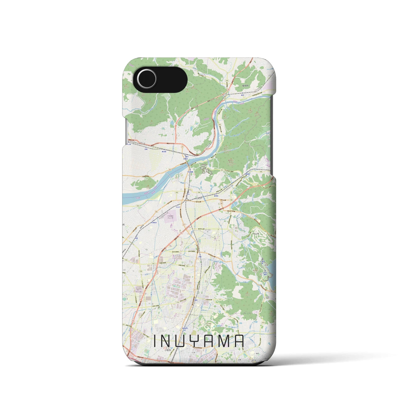 【犬山(愛知県)】地図柄iPhoneケース(バックカバータイプ)