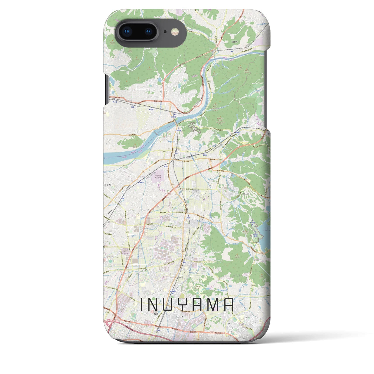 【犬山(愛知県)】地図柄iPhoneケース(バックカバータイプ)