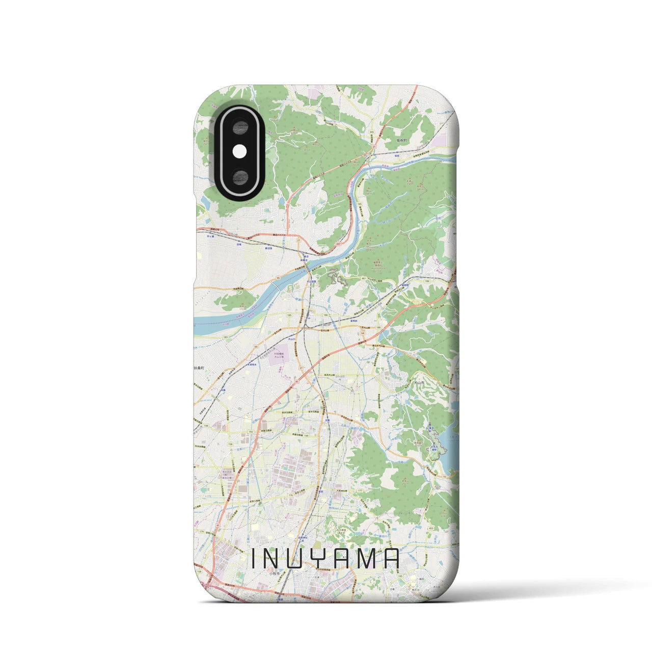 【犬山(愛知県)】地図柄iPhoneケース(バックカバータイプ)
