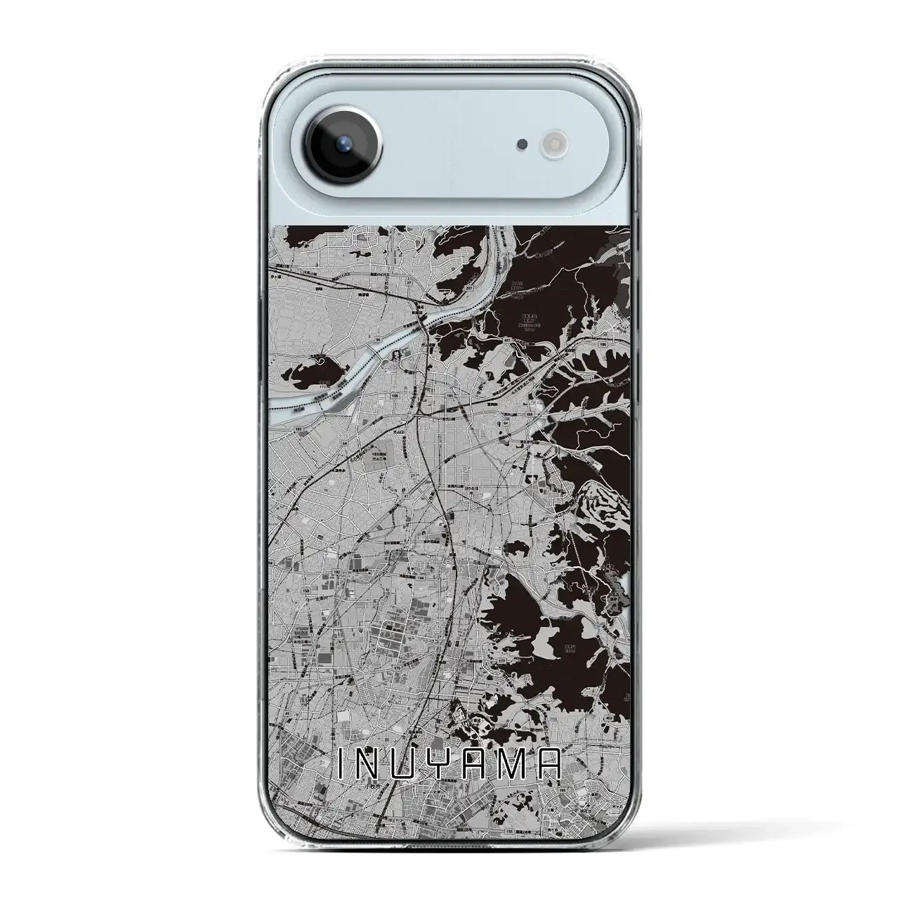 【犬山(愛知県)】地図柄iPhoneケース(クリアタイプ)モノトーン・iPhone 17 Pro Max 用