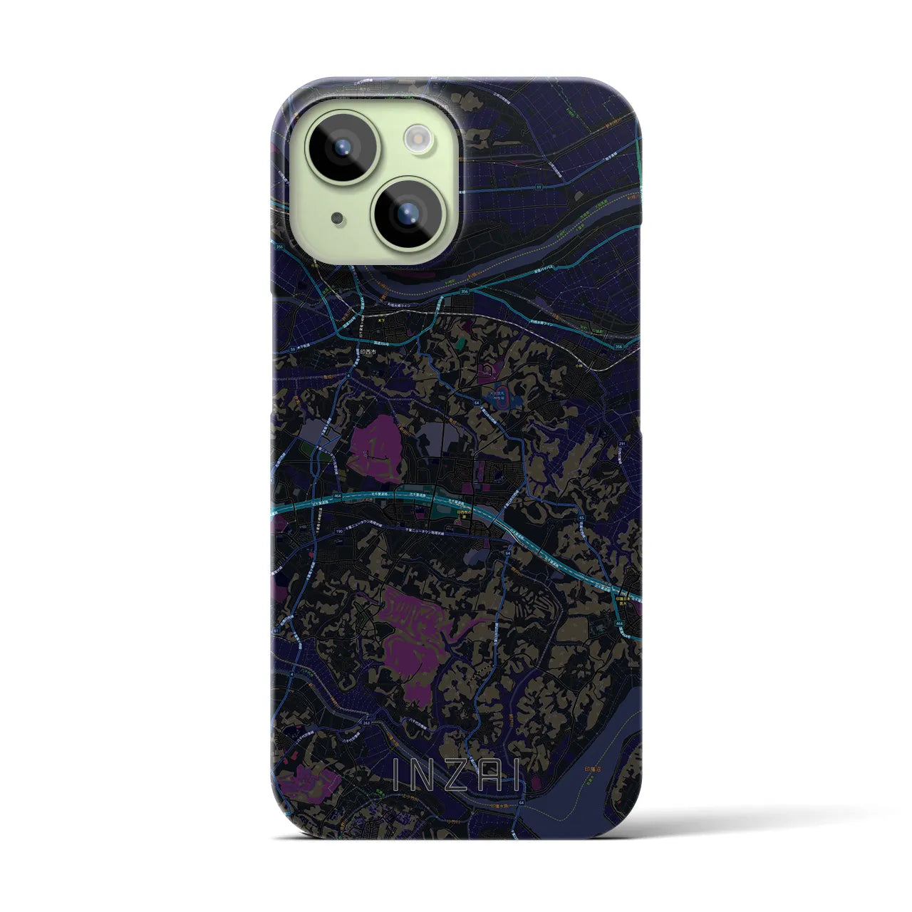 【印西(千葉県)】地図柄iPhoneケース(バックカバータイプ)
