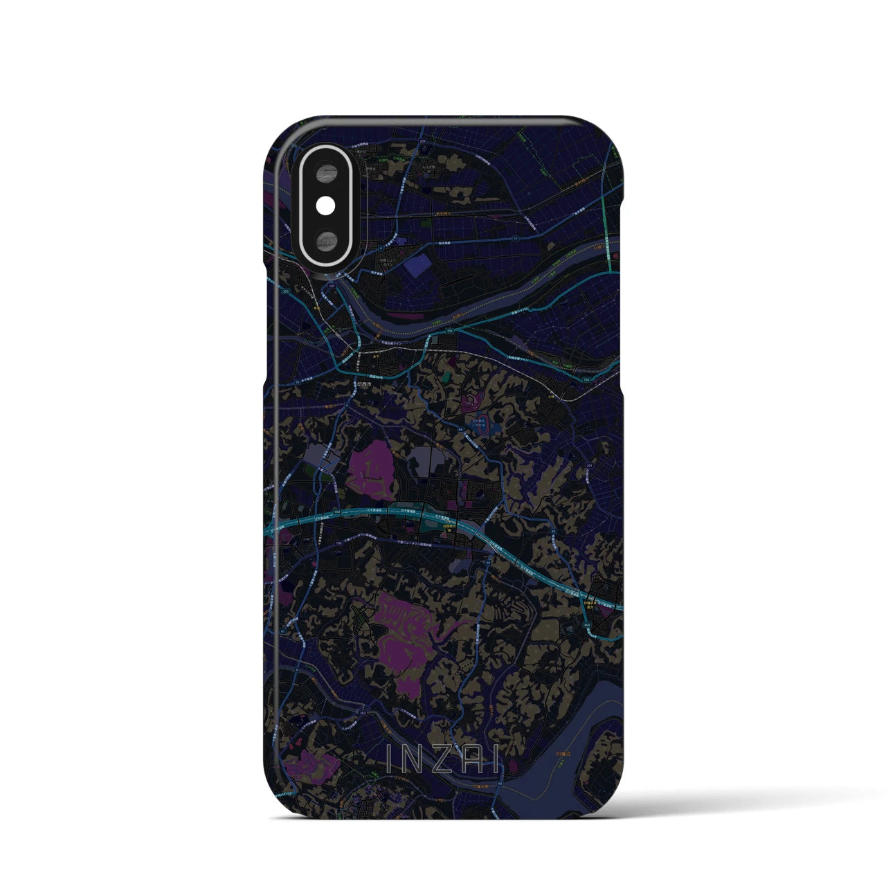 【印西(千葉県)】地図柄iPhoneケース(バックカバータイプ)