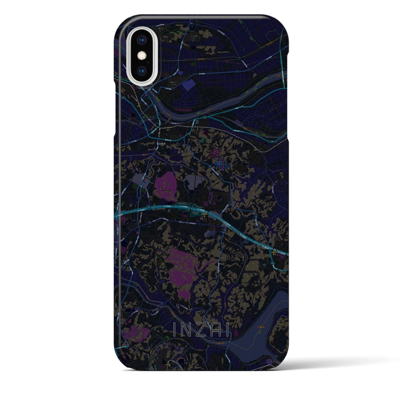 【印西(千葉県)】地図柄iPhoneケース(バックカバータイプ)