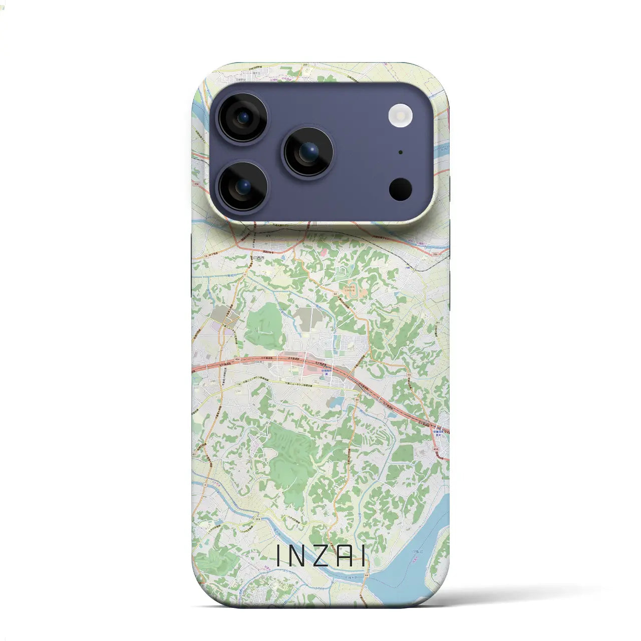 【印西(千葉県)】地図柄iPhoneケース(バックカバータイプ)ブラック・iPhone 17 Pro Max 用