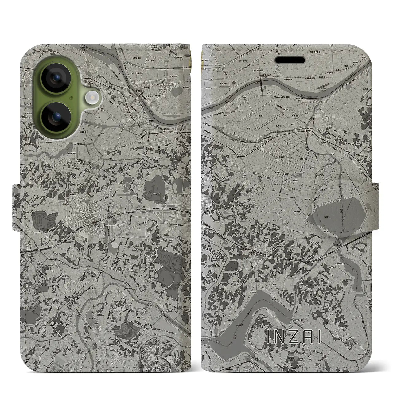 【印西(千葉県)】地図柄iPhoneケース(手帳タイプ)