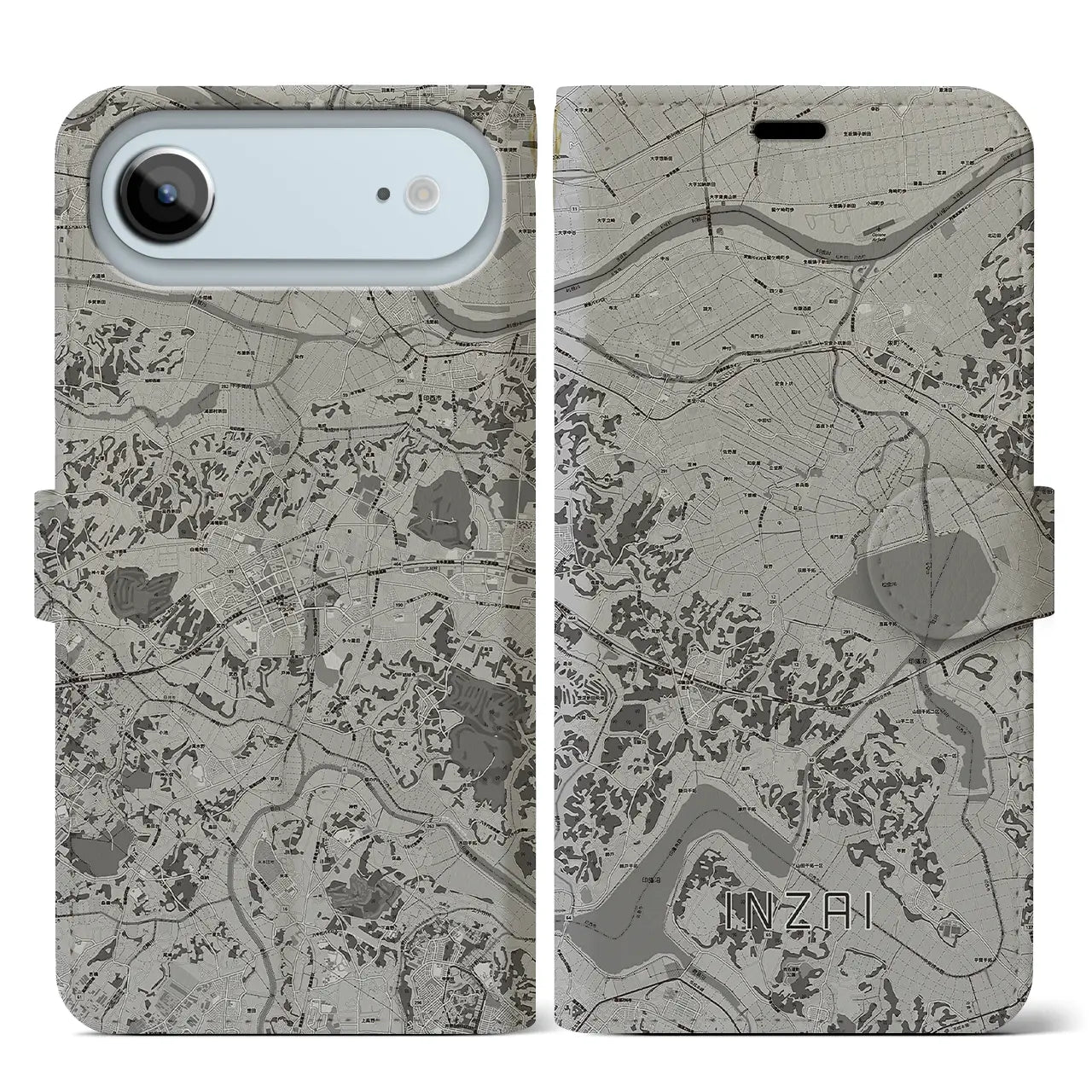 【印西(千葉県)】地図柄iPhoneケース(手帳タイプ)