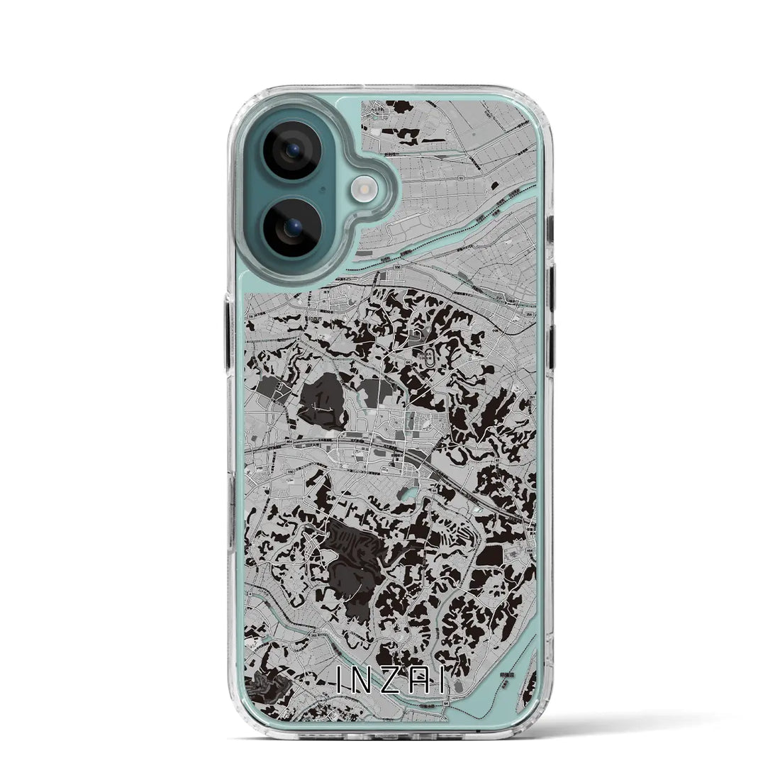 【印西(千葉県)】地図柄iPhoneケース(MagSafeタイプ)モノトーン・iPhone 16 Pro 用