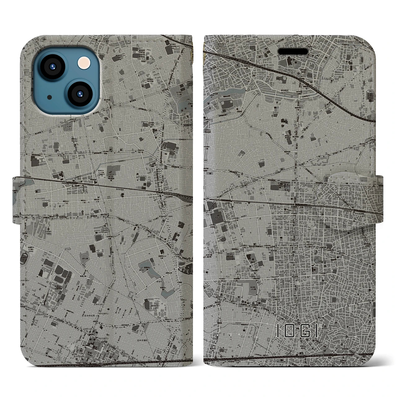 【井荻(東京都)】地図柄iPhoneケース(手帳タイプ)