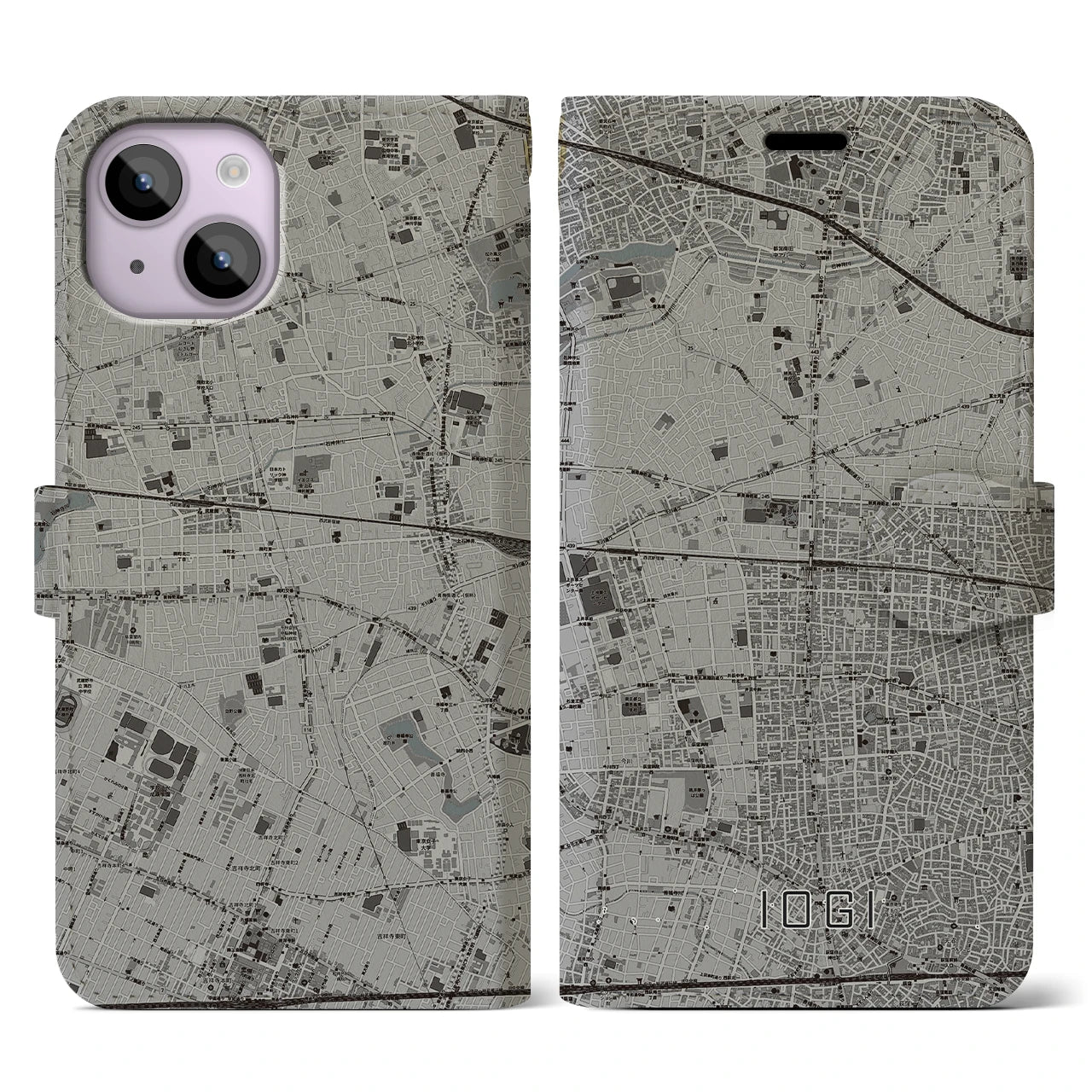 【井荻(東京都)】地図柄iPhoneケース(手帳タイプ)