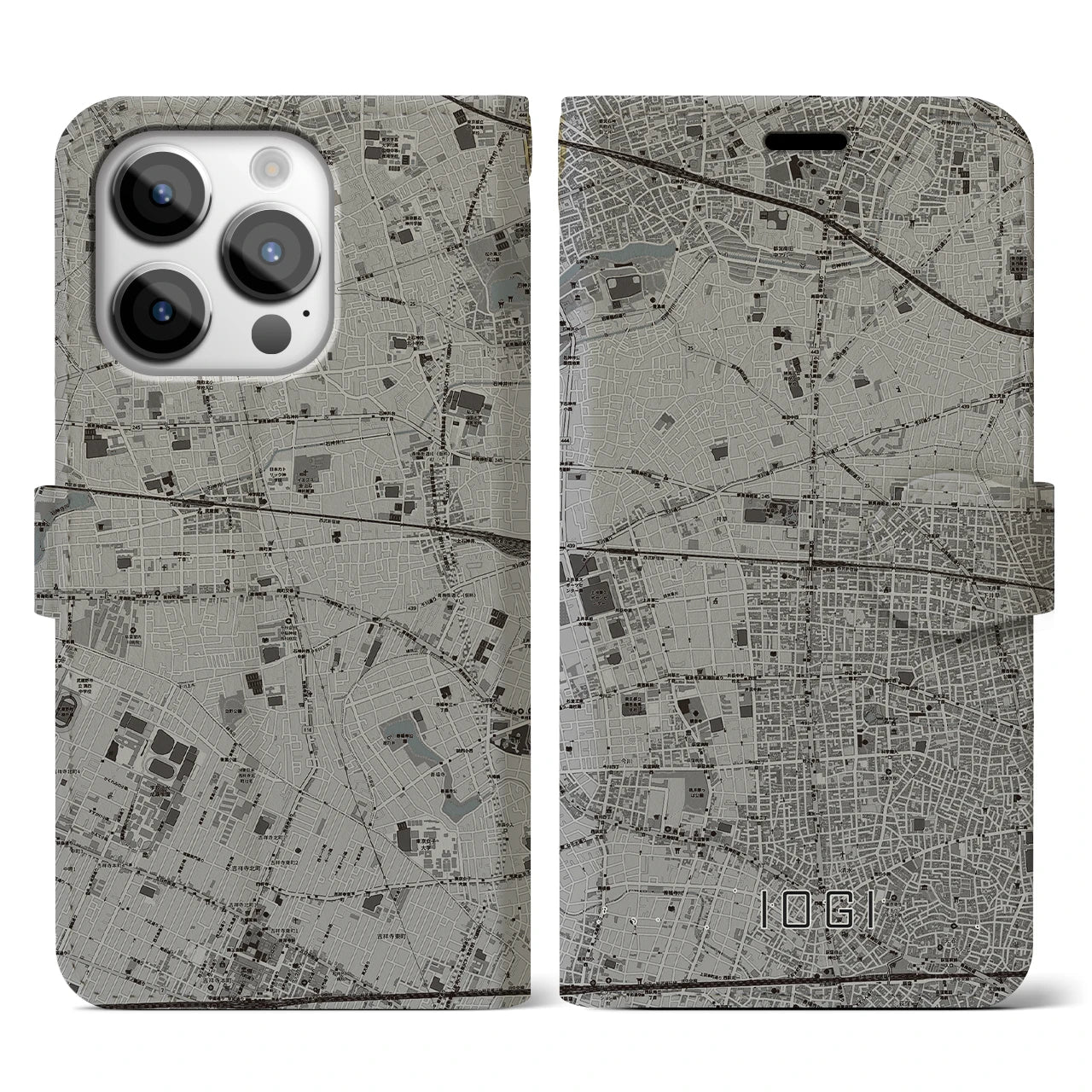 【井荻(東京都)】地図柄iPhoneケース(手帳タイプ)