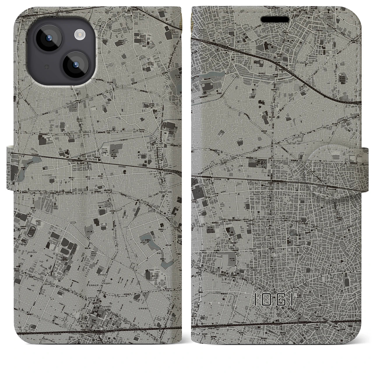 【井荻(東京都)】地図柄iPhoneケース(手帳タイプ)