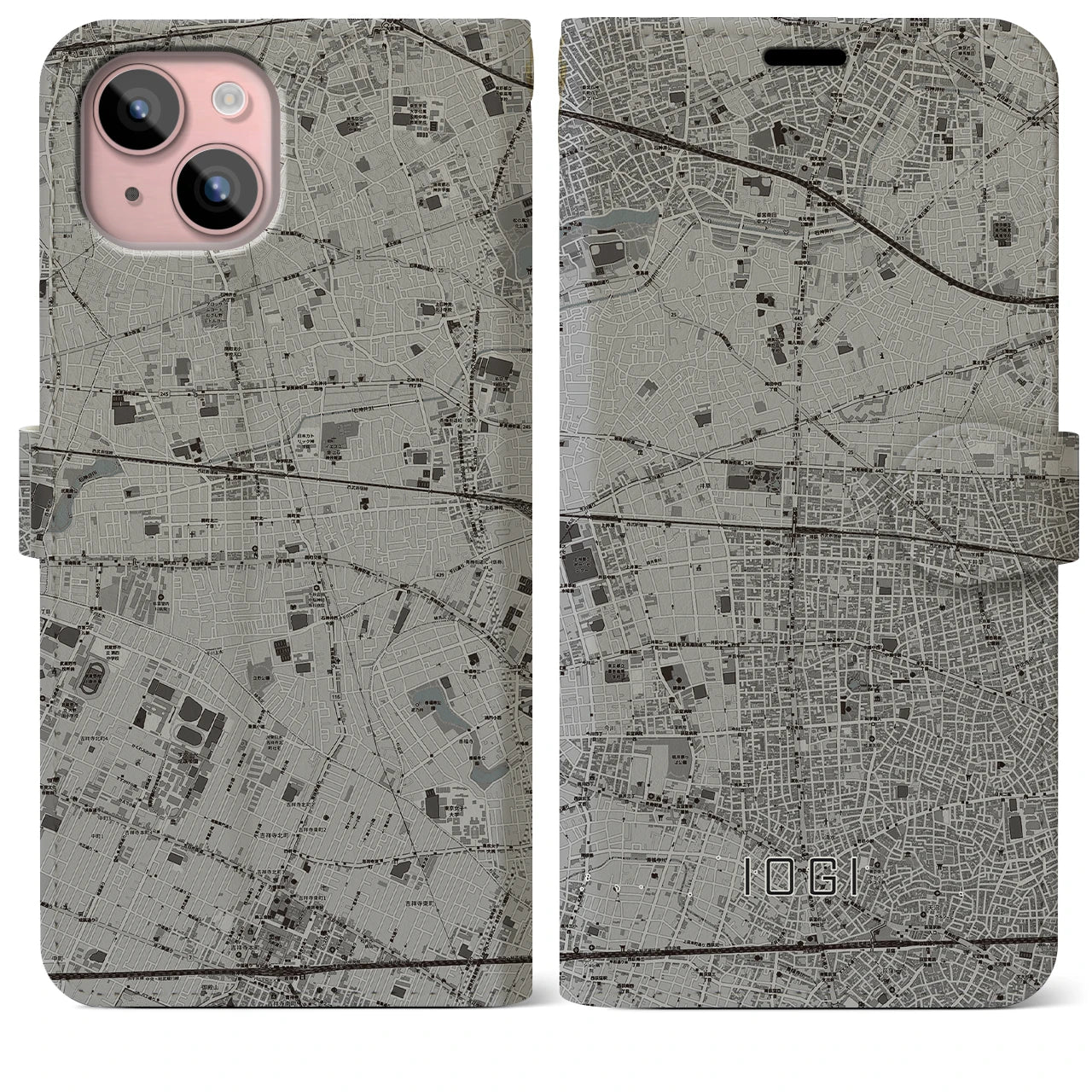 【井荻(東京都)】地図柄iPhoneケース(手帳タイプ)