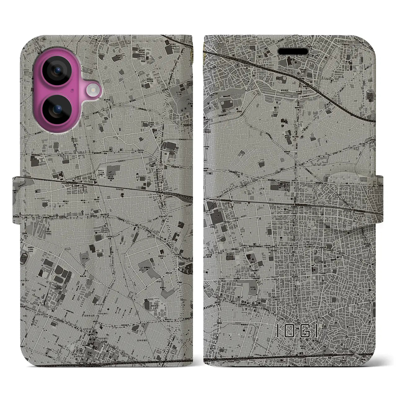 【井荻(東京都)】地図柄iPhoneケース(手帳タイプ)