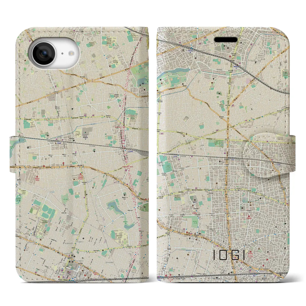 【井荻(東京都)】地図柄iPhoneケース(手帳タイプ)