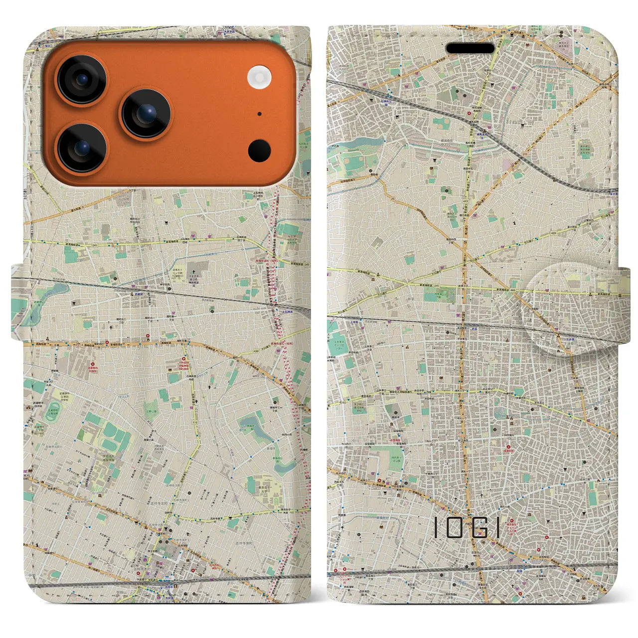 【井荻(東京都)】地図柄iPhoneケース(手帳タイプ)