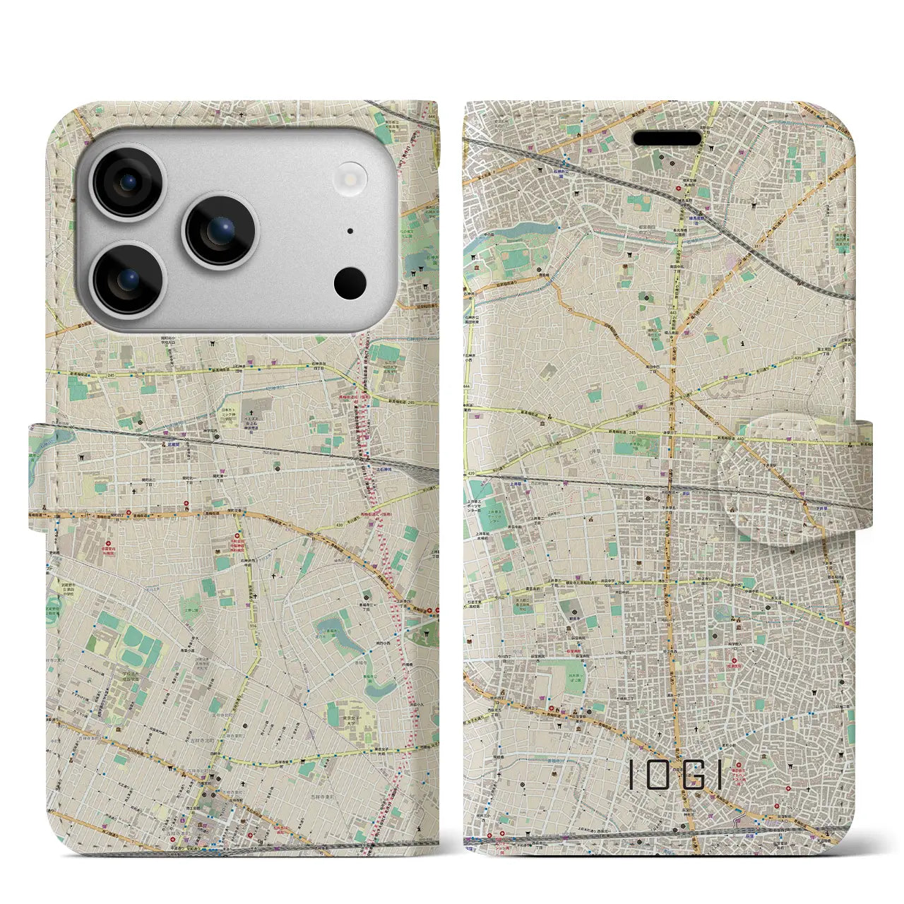 【井荻(東京都)】地図柄iPhoneケース(手帳タイプ)