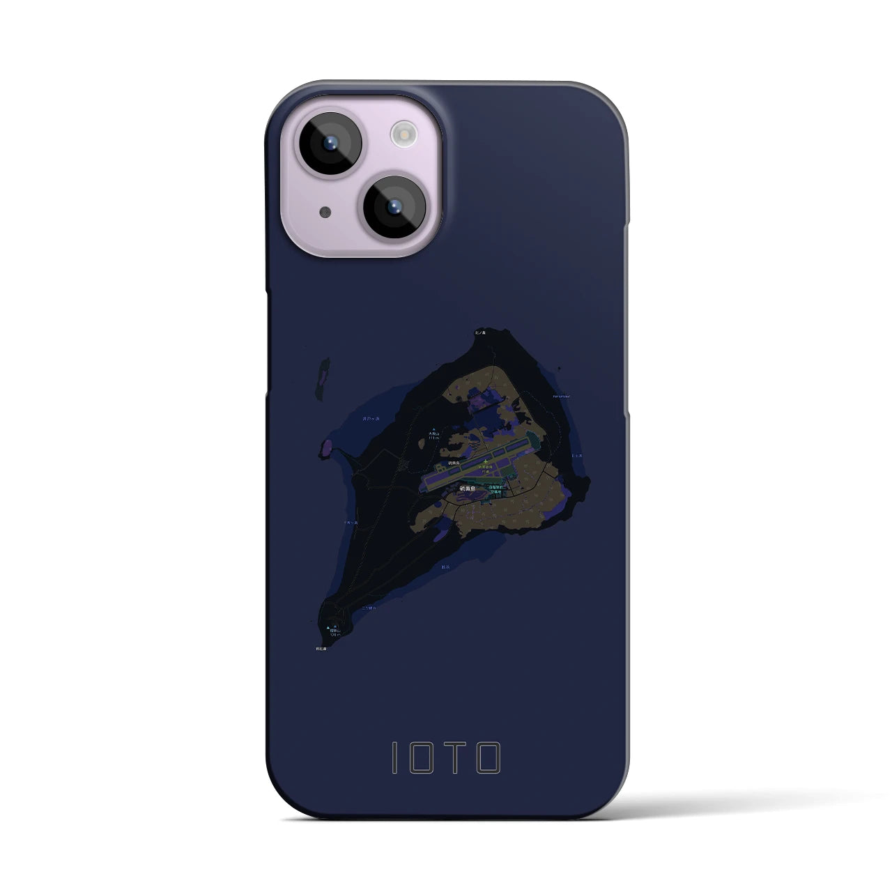 【硫黄島(東京都)】地図柄iPhoneケース(バックカバータイプ)