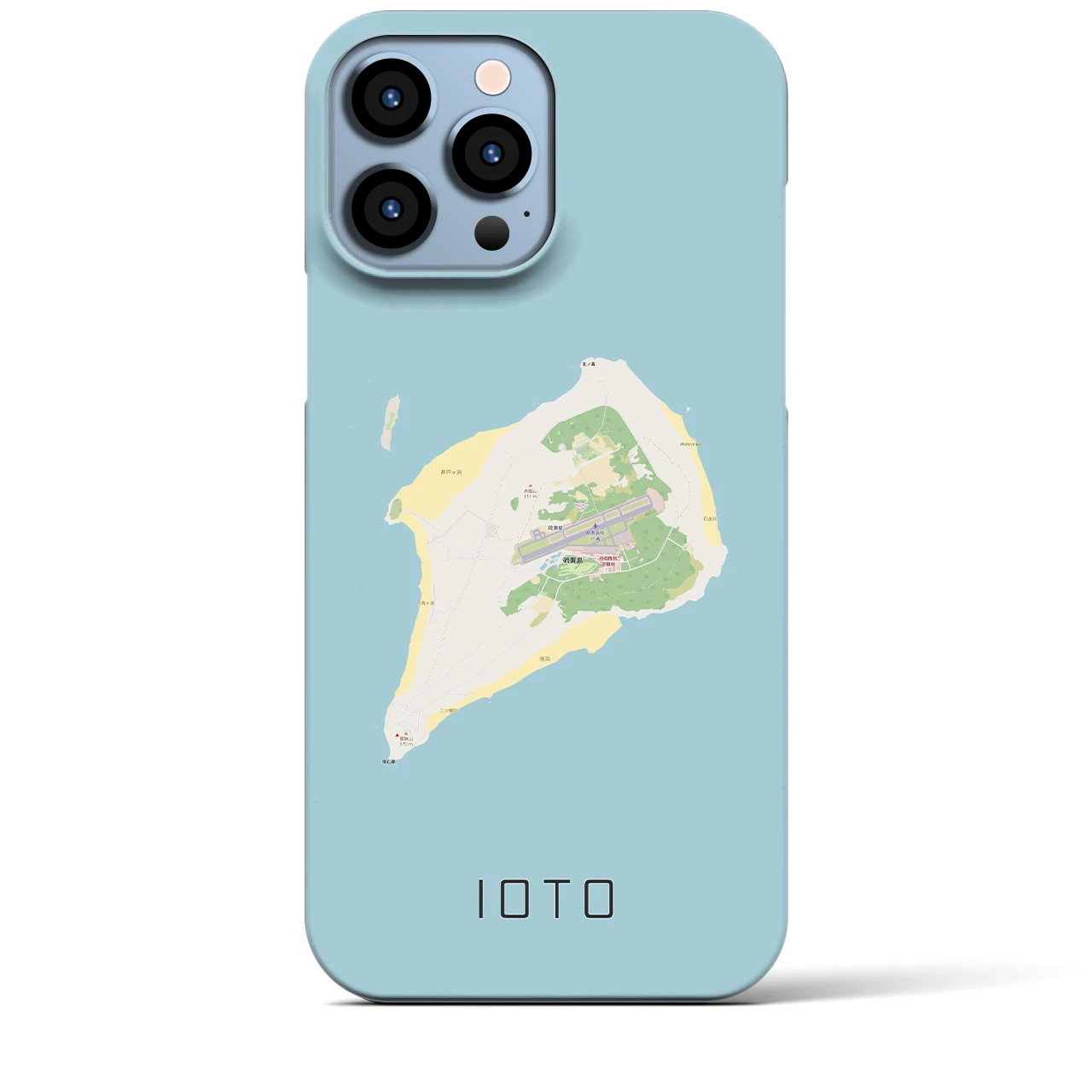 【硫黄島(東京都)】地図柄iPhoneケース(バックカバータイプ)