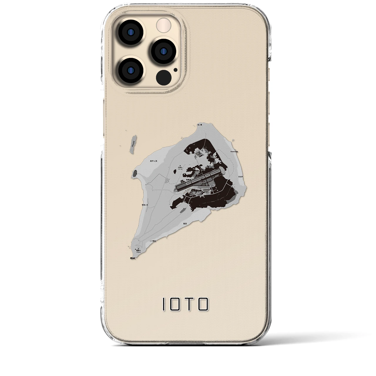 【硫黄島(東京都)】地図柄iPhoneケース(クリアタイプ)