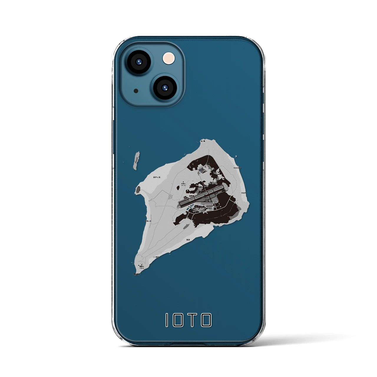 【硫黄島(東京都)】地図柄iPhoneケース(クリアタイプ)