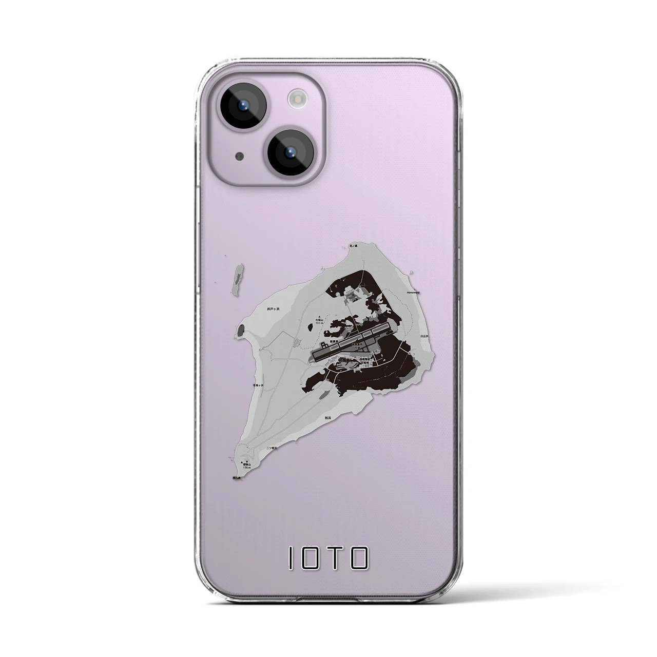 【硫黄島(東京都)】地図柄iPhoneケース(クリアタイプ)