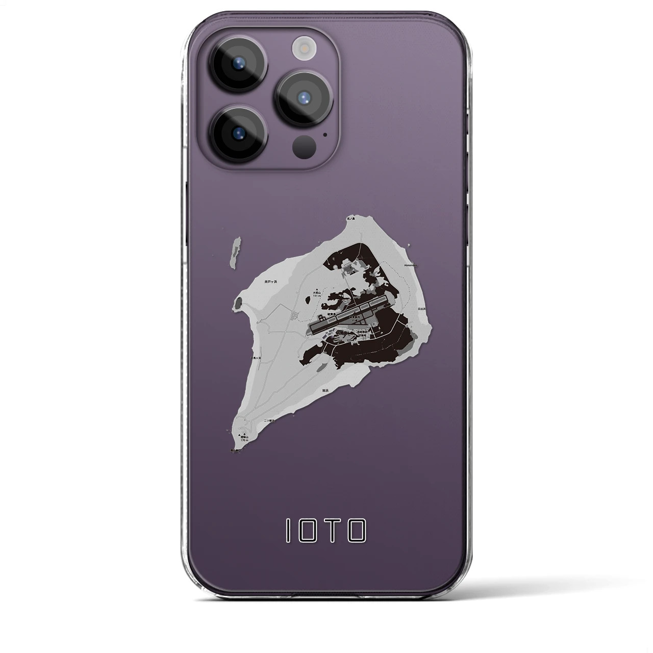 【硫黄島(東京都)】地図柄iPhoneケース(クリアタイプ)