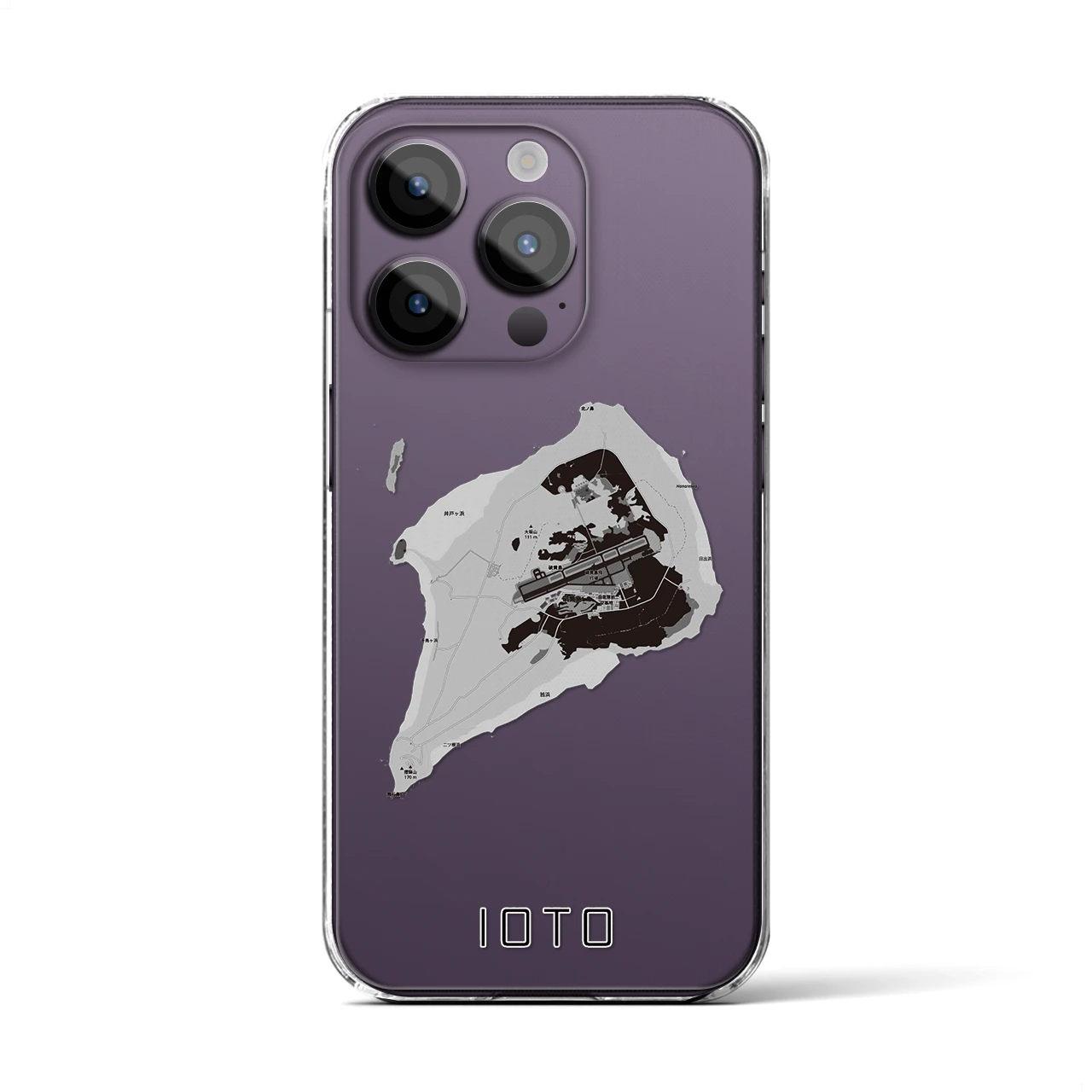 【硫黄島(東京都)】地図柄iPhoneケース(クリアタイプ)