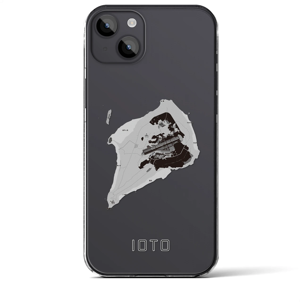 【硫黄島(東京都)】地図柄iPhoneケース(クリアタイプ)