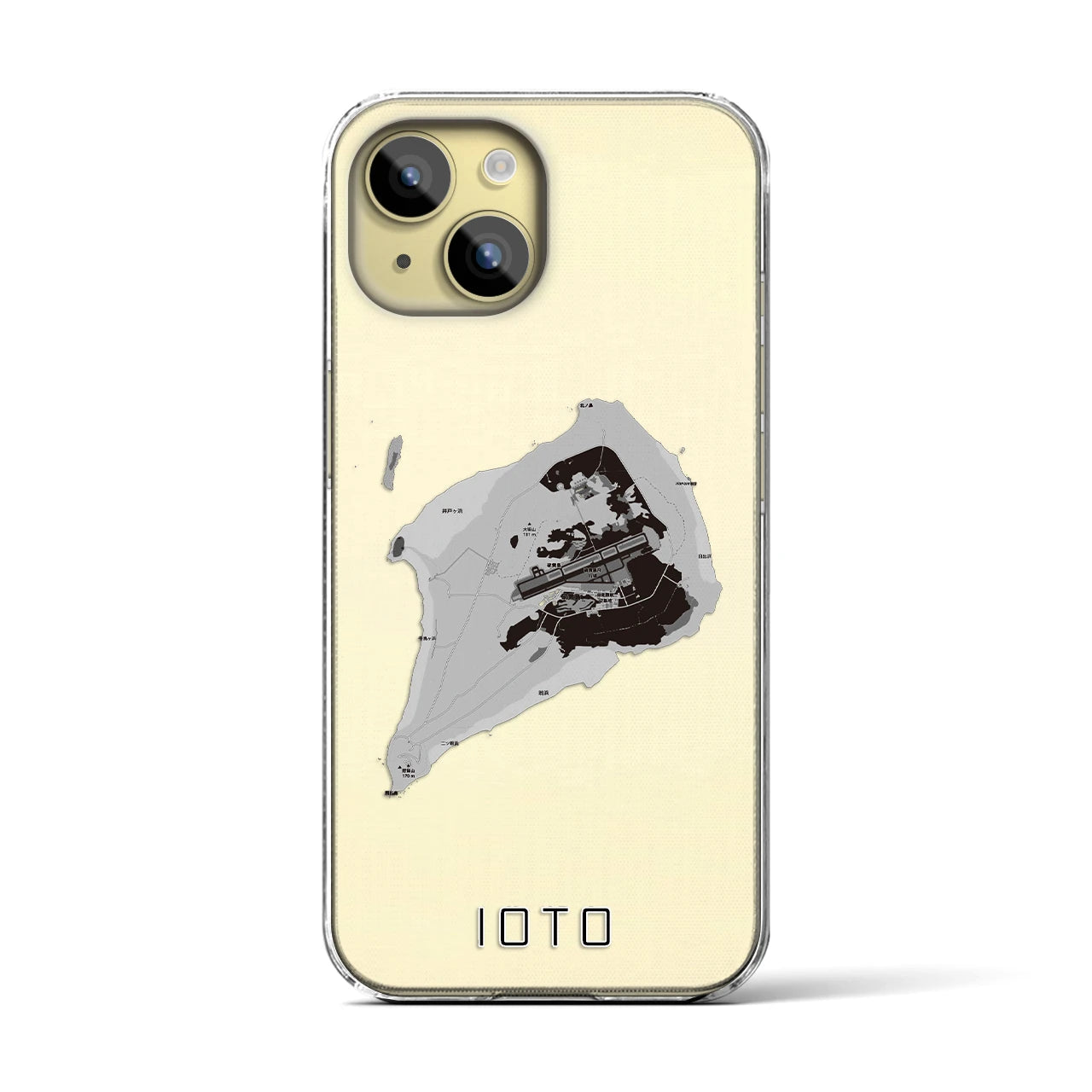 【硫黄島(東京都)】地図柄iPhoneケース(クリアタイプ)