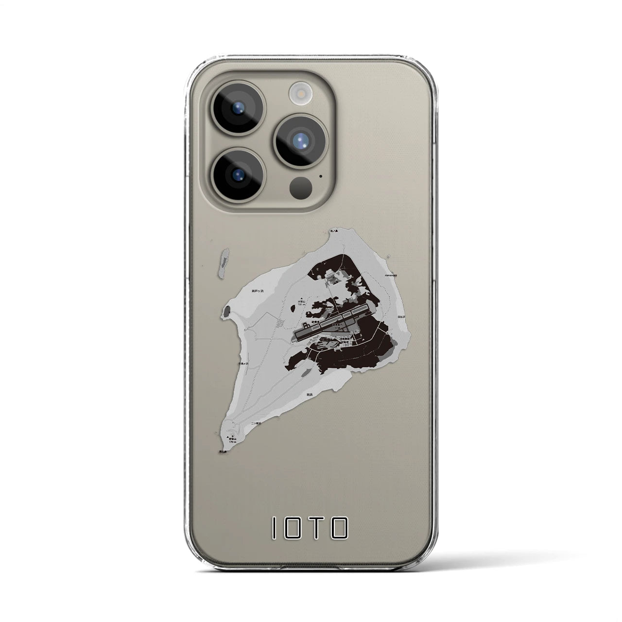 【硫黄島(東京都)】地図柄iPhoneケース(クリアタイプ)