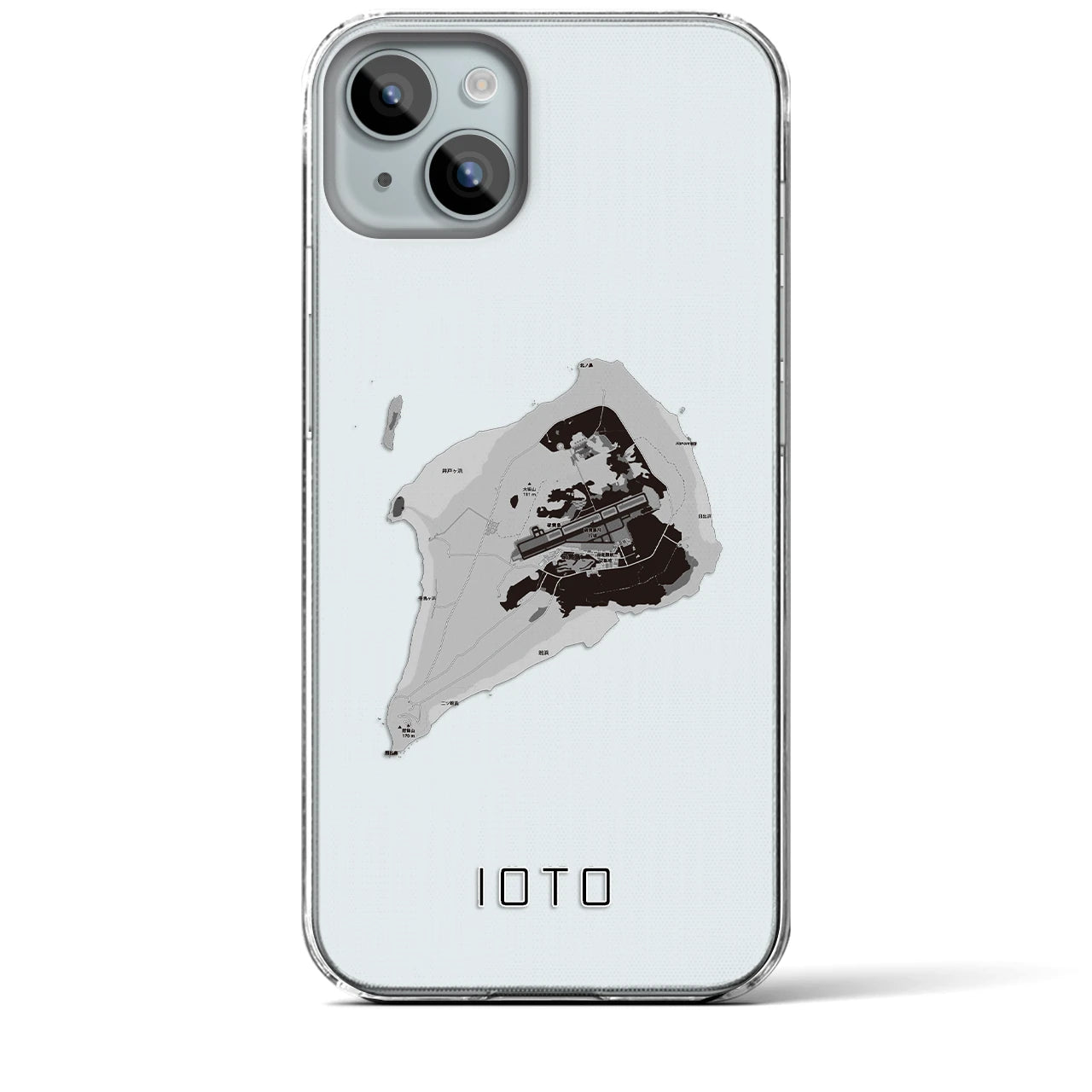 【硫黄島(東京都)】地図柄iPhoneケース(クリアタイプ)