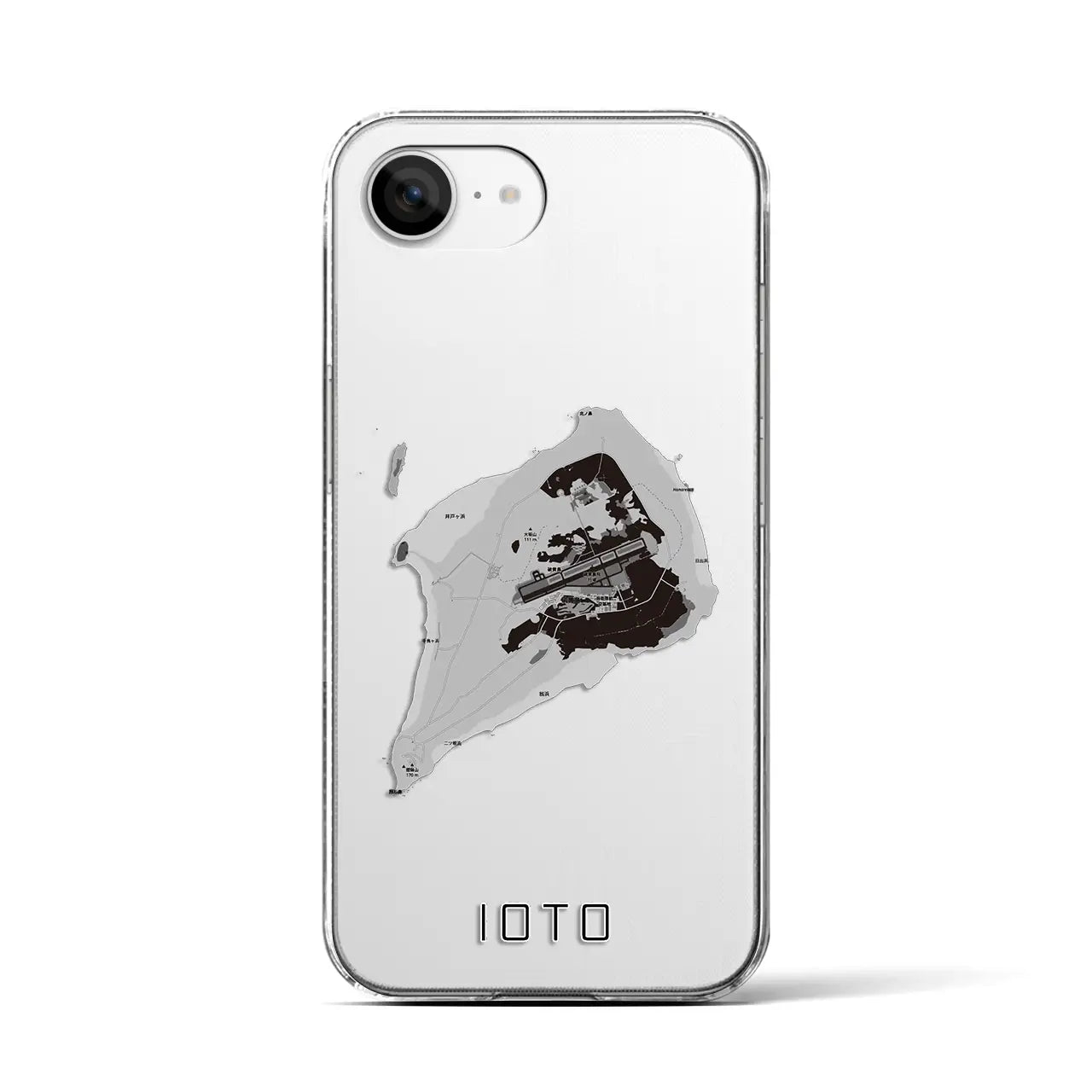 【硫黄島(東京都)】地図柄iPhoneケース(クリアタイプ)