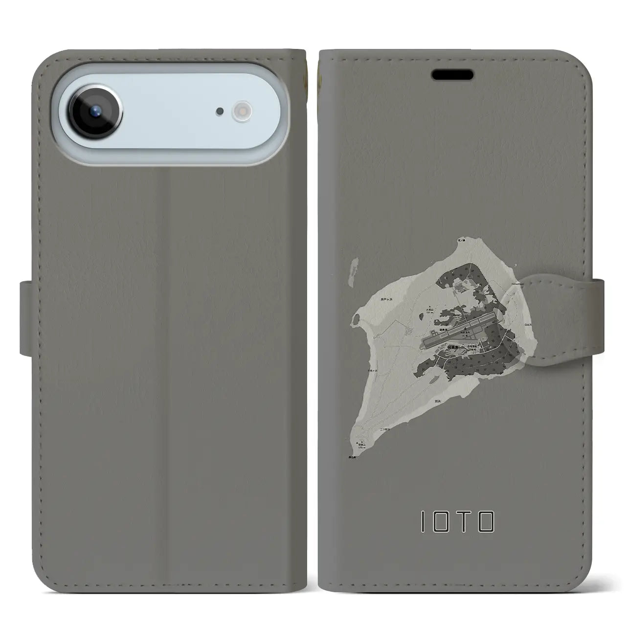 【硫黄島(東京都)】地図柄iPhoneケース(手帳タイプ)