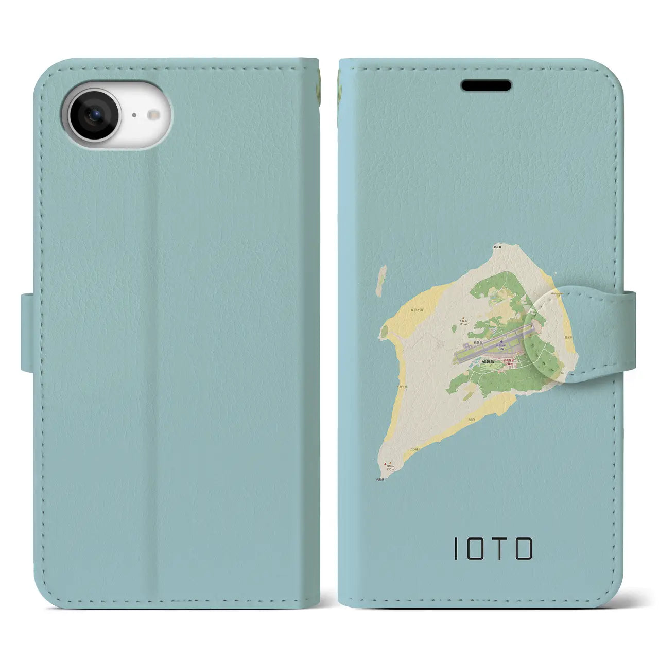 【硫黄島(東京都)】地図柄iPhoneケース(手帳タイプ)