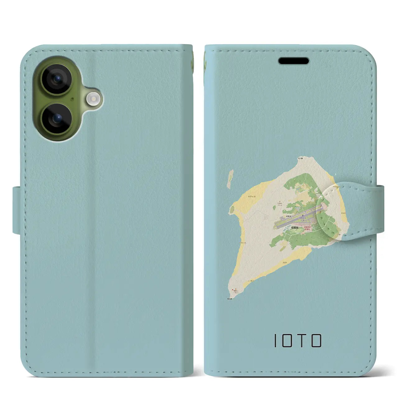 【硫黄島(東京都)】地図柄iPhoneケース(手帳タイプ)