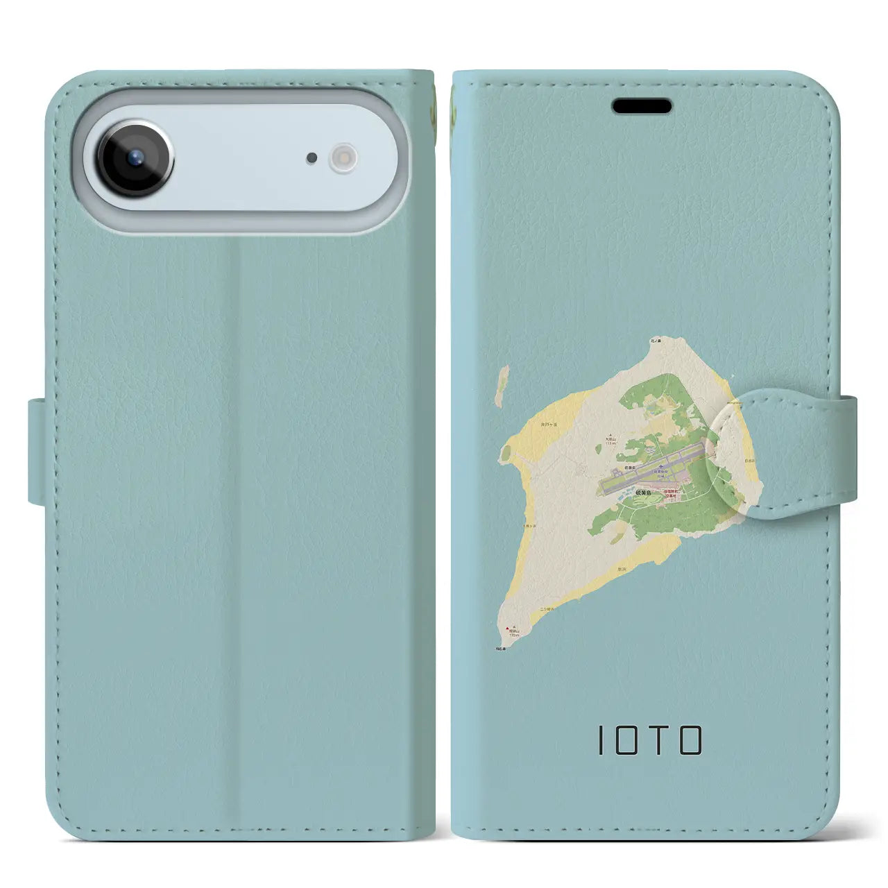 【硫黄島(東京都)】地図柄iPhoneケース(手帳タイプ)